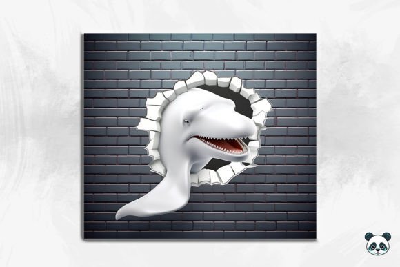 Beluga Whale from Cracked 3D Hole: A Unique Design Asset