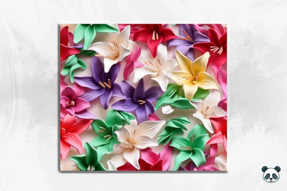 Elevate Your Designs with 3D Lily Flower Seamless Pattern 5