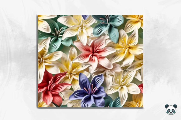 Elevating Sublimation Projects with the 3D Lily Flower Seamless Pattern 14