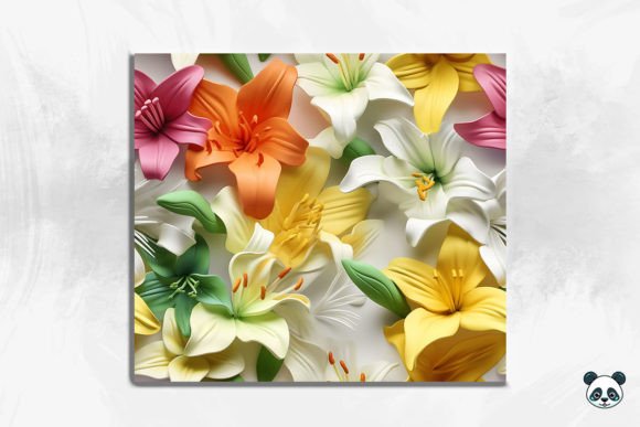 Evaluating 3D Lily Flower Seamless Pattern 13 for Sublimation Projects