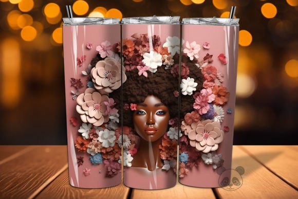 Evaluating the Afro Women 3D Tumbler Wrap PNG for Sublimation Projects