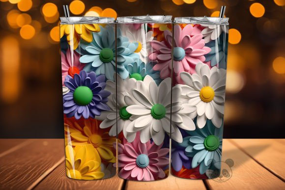 Integrating 3D Daisy Flower Seamless Pattern 4 into Your Sublimation Workflow