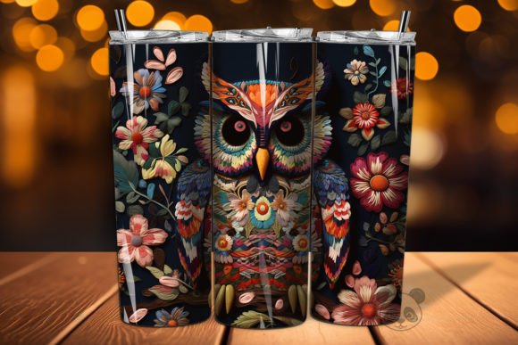 Owl 3D Embroidered Tumbler Wrap 6 Design