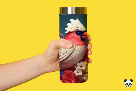 Patriotic 3D Cardinal Tumbler Wrap PNG 2 Guide