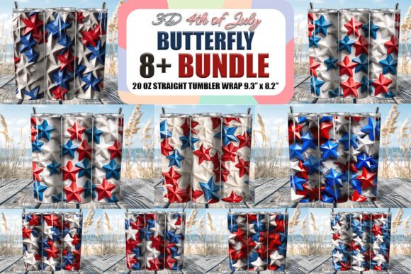 Patriotic Stars Seamless Pattern Bundle for 4th of July