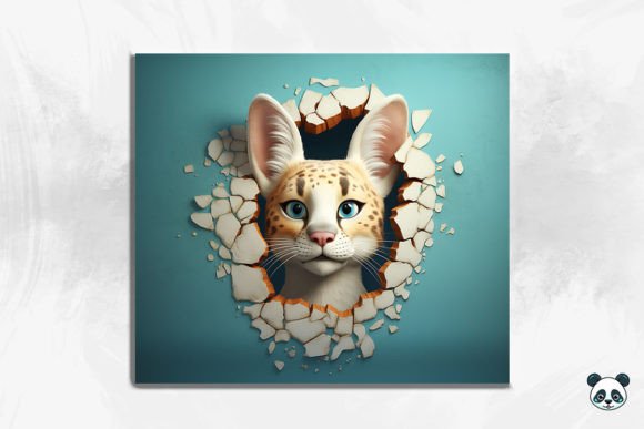 Serval 3D Cracked Hole Tumbler Wrap Design