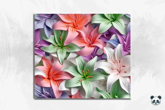 Strategic Application of 3D Lily Flower Seamless Pattern 10 for Premium Sublimation Products
