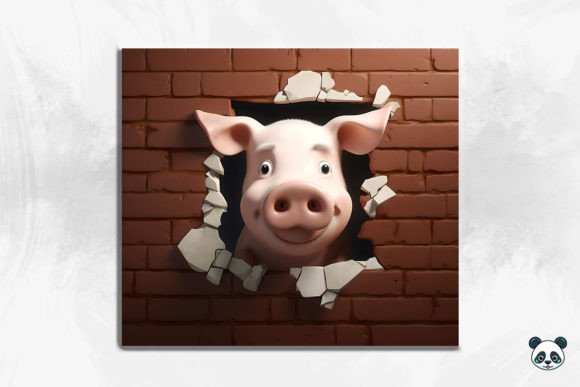 Transform Your Sublimation Projects with Pig 3D Cracked Hole Tumbler Wrap 6